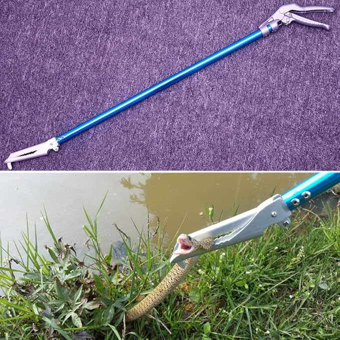 47-inch Snake Tongs Snake Catcher Grabber Tool Aluminum Alloy Reptile Catching Professional Equipment