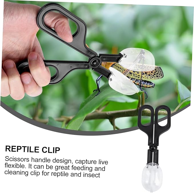 TOYANDONA 3pcs Reptile Feeding Clip Set Adjustable Plastic Feeding Clamp for Mealworm Breeding and Cleaning Tools Suitable for Lizard and Other Reptile Care
