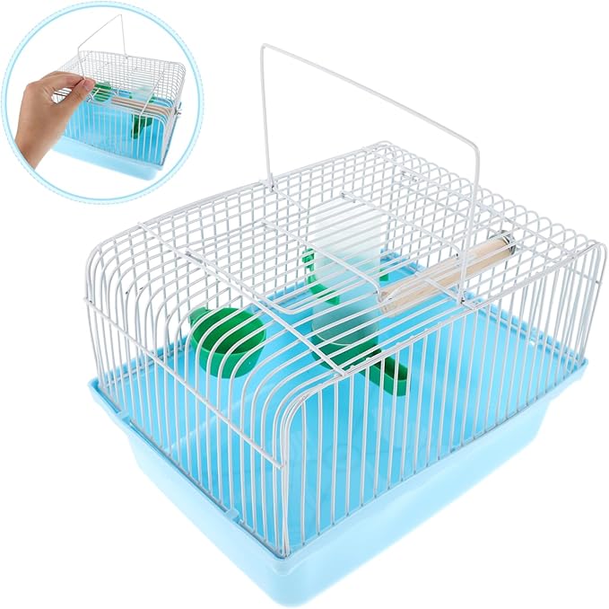 VICASKY Parrot Travel Cage: Portable Bird Carrier with Water Dispenser Birdcage with Perch Feeding Bowl for Small Bird Like Parakeets Lovebird