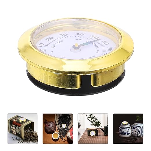 Hygrometer Round Humidity Gauge Compact Indoor Humidity Monitor for Tea Boxes Patios and Aquariums Design for Use Easy to Read Display