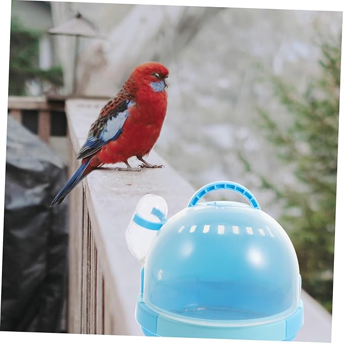 Generic Handheld Pet Parrot Travel Cage Lightweight Transparent Carrier with Breathable Design for Outdoor Use and Easy Cleaning Capsule with Galvanized Mesh Pad
