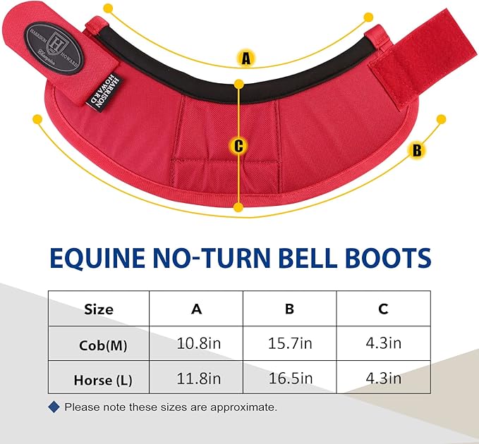Harrison Howard Horse Bell Boots Overreach Bell Boots No-Turn Bell Boots for Horse-Durable Protective Hoof Boot