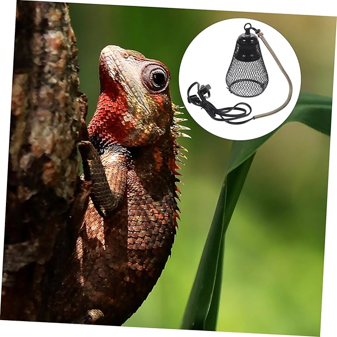 Pet Heating Lampshade Reptile Heating Lamp Cover -Scale Lamp Mesh Hook for Easy Installation