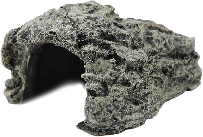 KUIDAMOS Reptile Rock Hide Cave reptile hides and caves Reptile Hiding Habitats Cave, Ideal tortuguero for Small Lizards, Frogs, Turtles, Frogs, Snakes(S) Terrariums