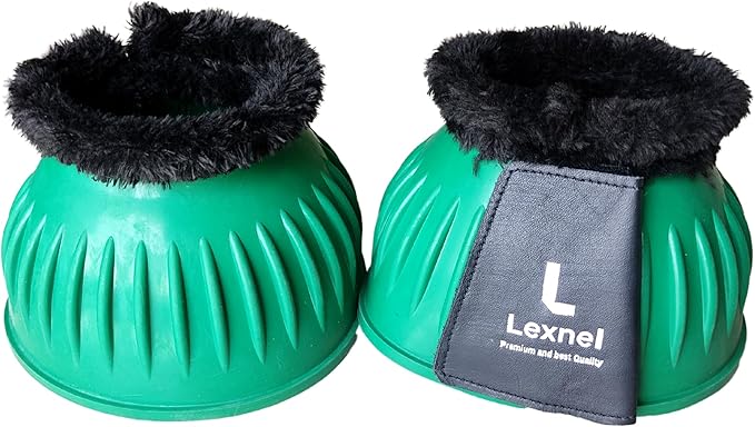 Rubber Bell Boots, Durable Bell Boots for Horse – Superior Hoof Protection and Comfort 1 Pair (Green, X-Large)