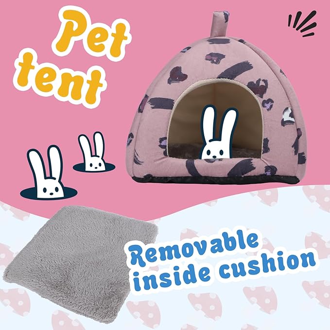 2-Pack Guinea Pig Hideout with Tunnel, Warm Lightweight Small Animal Bed, Easy to Clean Guinea Pig Bed for Rabbits Hamsters Chinchillas