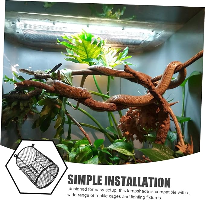 MERRYHAPY Reptile Heat Lamp Mesh Cover Scald Ceramic Bulb Protector for Safe Lighting Reptile Cages and Easy to Install Heating Lamp Shield Optimal Visibility