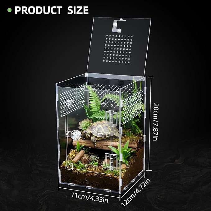 Jumping Spider Enclosure, 4.3''x4.7''x7.8'' Large Insect Terrarium, Praying Mantis Habitat, Large Insect Terrarium,Reptile Enclosure,Spider Habitat Caterpillar Habitat (4.3''x4.7''x7.8'')