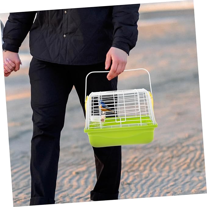 Mipcase 1Set Portable Metal Bird Carrier Travel Cage for Parrots Birds Lightweight Design Secure Comfortable for Outdoor Use for Parakeets Pet Birds
