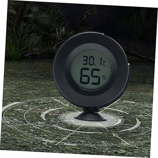 Kisangel 1pc Digital Thermometer Hygrometer for Reptiles Accurate Temperature Humidity Monitor Cup Switchable Material for Terrarium Use