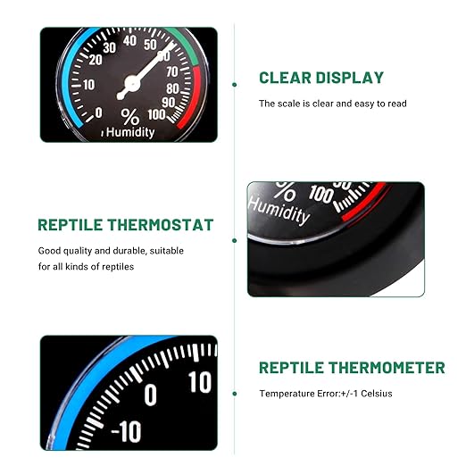 Reptile Tank Thermometer Hygrometer Temperature Humidity Monitor for Vivarium Terrarium