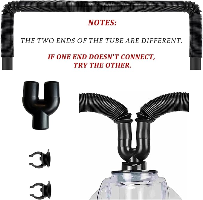 Extension Tube/Hose for COOSPIDER 380B and 500B Reptile Fogger, Accessories of Reptile Humidifier with Hose, Suction Cup, 2 in 1 Joint, Reptile Mister Parts for Reptiles Amphibians and Terrarium