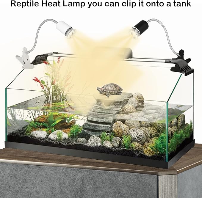 Reptile Heat Lamp UVA UVB Light Bulb, 360° Rotatable Basking Spot Light Simulated Sunlight, Dimmable Heating Lamp for Turtle, Lizard, Snake, Beared Dragon, Amphibians