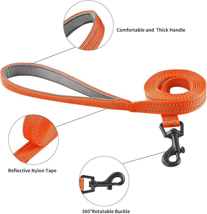 Hipubby Dog Harness and Leash Set, No Pull Soft Mesh Puppy Harness for Small Medium Dogs, Cats - Step in Reflective Breathable Lightweight Vest Harness for Walking, Training - Orange, XXS