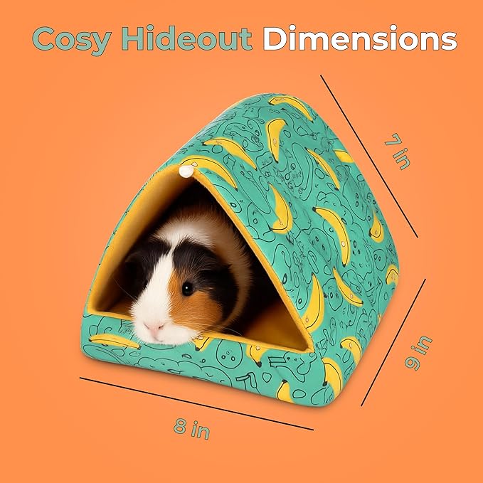 Large Guinea Pig Hideout with Wooden House, Toys & Accessories – Includes Guinea Pig Bed, Castle Hideaway & Chew Toy Bundle with Wooden Hideout, House & Hut Indoor Habitat