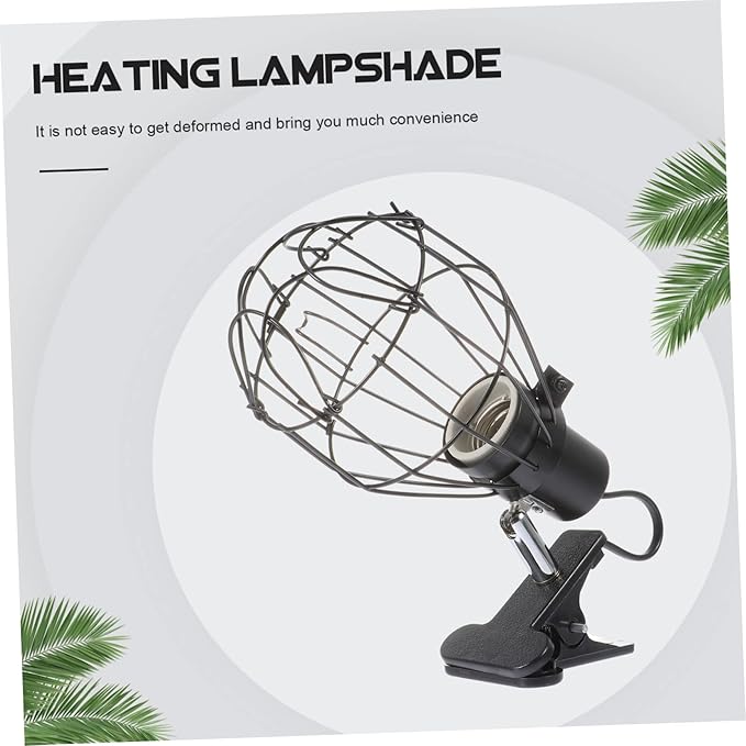 Happyyami 1pc Ceramic Heating Lamp Cover Clamp Reptile Light Fixture for Turtles and Other Pets Basking Light Versatile Heating for Various Animals