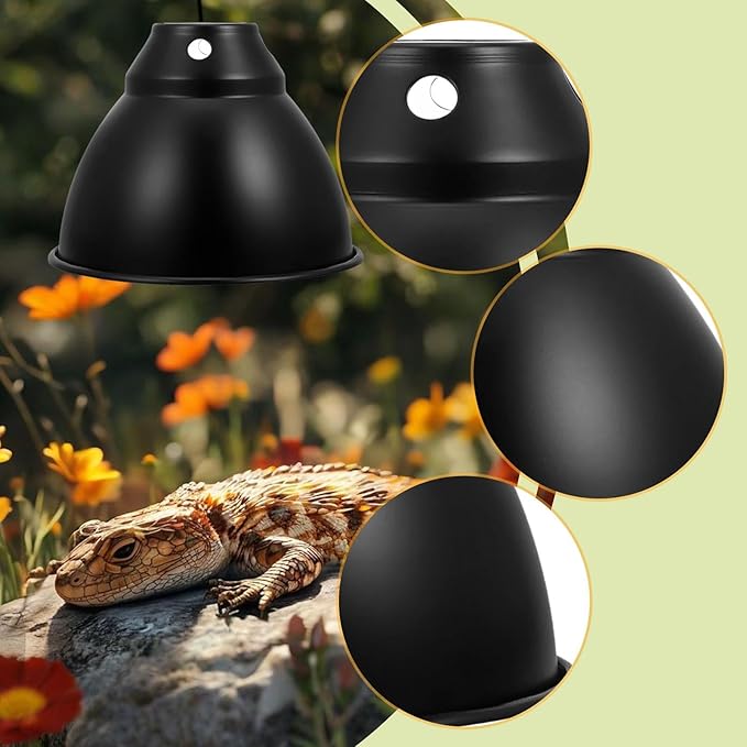 HouseVibe Reptile Dome Lamp Cover Aluminum Lampshade Replacement Part for Terrarium Lighting Fixtures Bearded Dragon Snake Chameleon Gecko- 5.8in