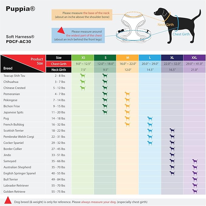 Authentic Puppia Soft Harness, Grey, XX-Large