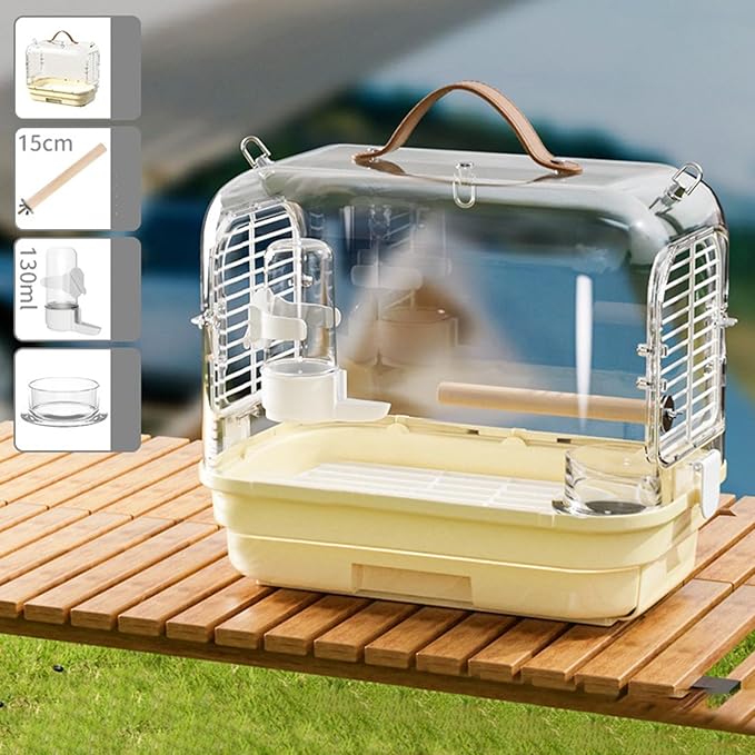 Bird Cage, Portable Bird Cages, Lightweight Waterproof Travel Bird Cage, Parrot Parakeet Carrier for Pets Outdoor and Shopping