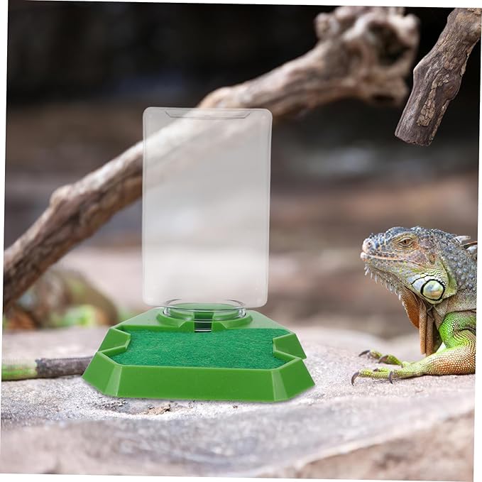 SUPVOX Reptile Feeding Box Lizard Water Dispenser for Gecko Tortoise Food Dish Plastic Water Bowl Reptile Hydration