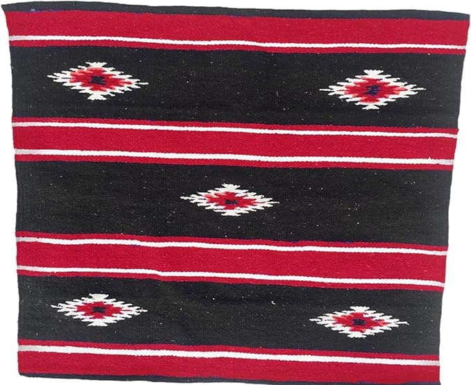 Majestic Ally 36"x 34" Navajo Design Acrylic Saddle Blanket -2.4 lbs (Red and Black)