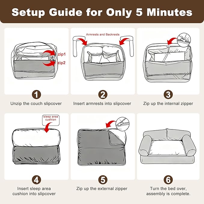 Cat Beds for Indoor Cats, Cat Couch Bed, Cute Cats Sofas for Medium Pets, Dog Sofas & Chairs with Removable Washable Cover, Plush Soft Pet Furniture for 35lbs Medium Dogs & Cats(Light Gray)