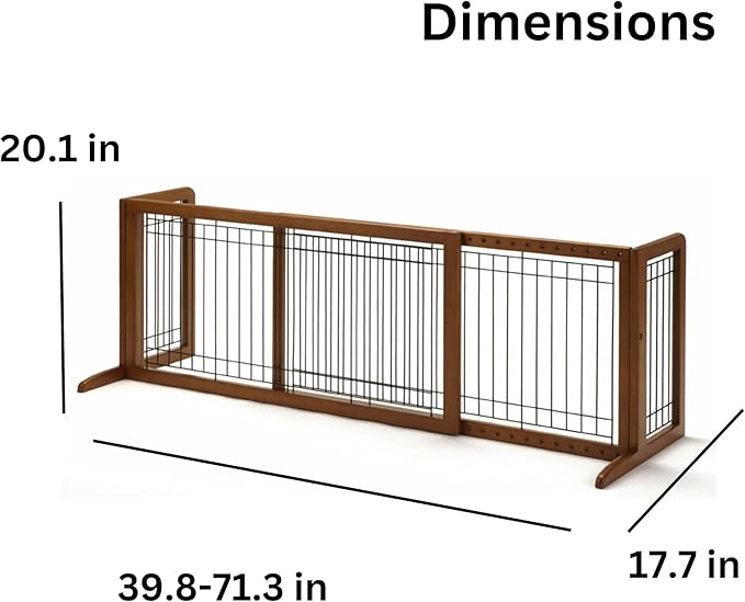 Richell Wood Freestanding Pet Gate, Large, Autumn Matte Finish