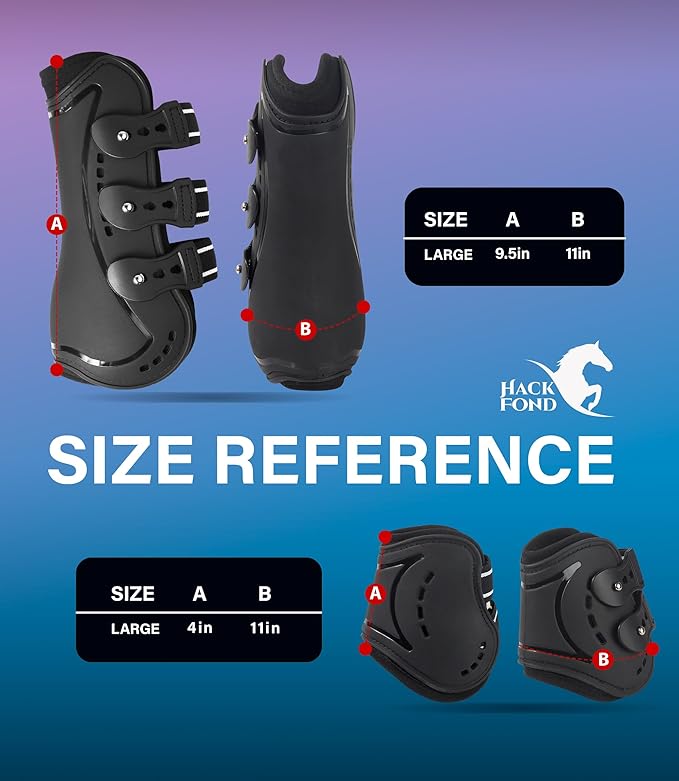Horse Tendon Boots, Fetlock Boots & Open Front Boots for Jumping, Set of 4, Horse Protection Leg Guard