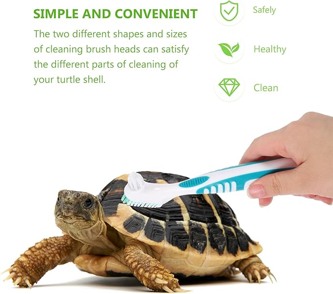 KESYOO 2 x Cleaning Brushes for Aquatic Turtle Shell Double Sided Mini Size Green Portable Mud and Dirt Remover for Aquariums and Home