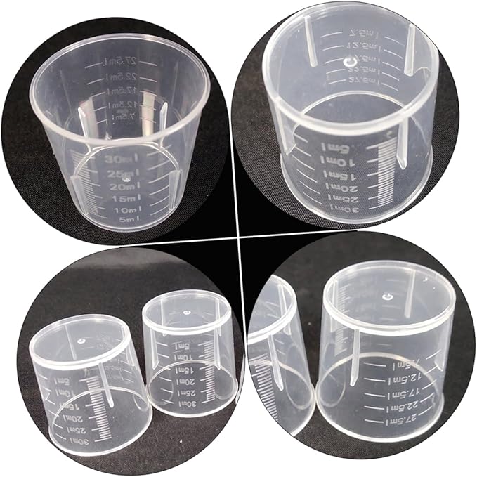 COLLBATH 100Pcs Reptile Measuring Cups Durable Feeding Dishes with Scale for Accurate Food Water Portions for Lizards Snakes and Pets