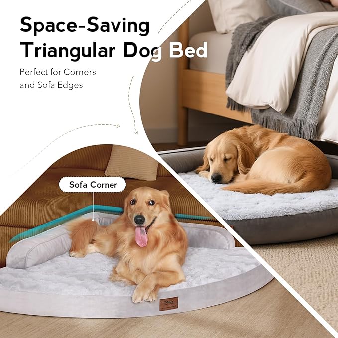 MEKIY Large Orthopedic Dog Bed with Sides XXXL Dog Beds with Removable Washable Cover Non-Slip Waterproof Pet Bed for Extra Large Dogs - Grey XXXL