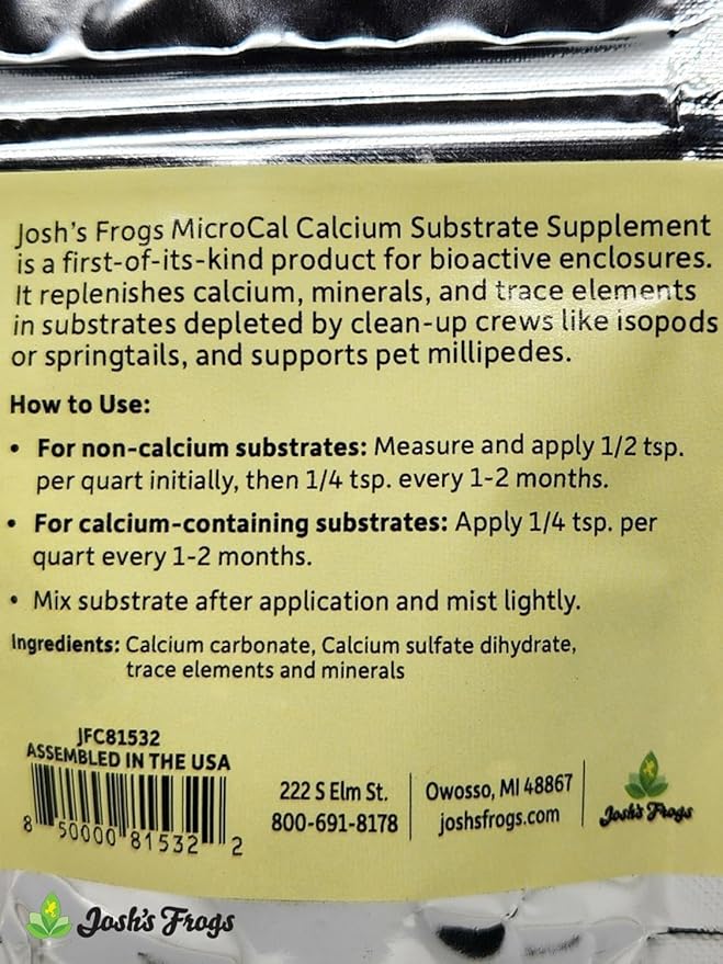 Josh's Frogs MicroCal Calcium Additive for Invertebrates, Soils and Substrates (.75 oz)