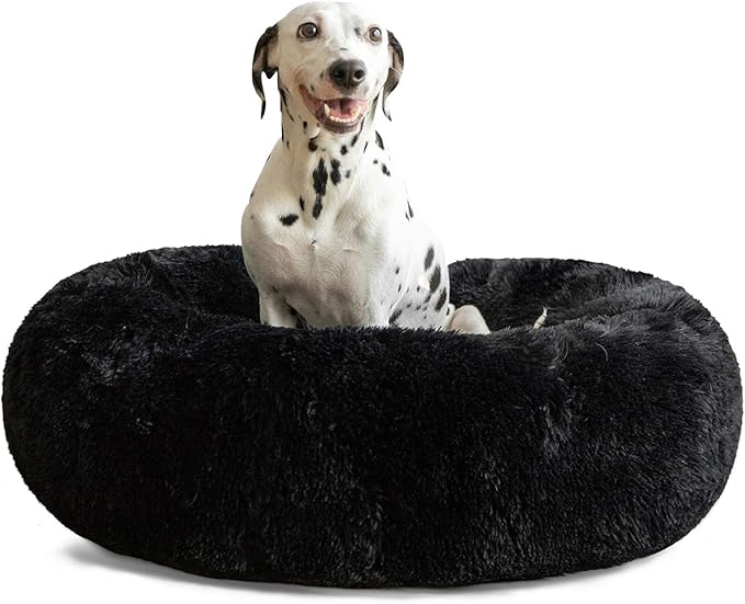 HACHIKITTY Calming Donut Cuddler Dog Bed, Indoor Puppy Beds for Large Dogs, XLarge 36''