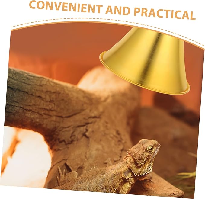POPETPOP Reptile Heat Lampshade Deep Insulation Cover Dimmable Reptile Heat Pad Tortoise Basking Lamp Robust Metal Design