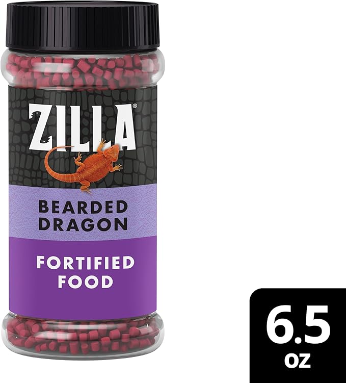 Zilla Fortified Food for Bearded Dragons, Complete Nutritional Diet, Supports Excellent Growth and Color, Extruded Pellets, 6.5 ounces