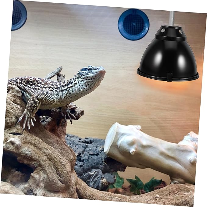 Ciieeo 1set Aluminum Dome Heat Lamp Shade for Reptiles Safety Cover Scald for Lizard Snake and Turtle Habitats Reflector