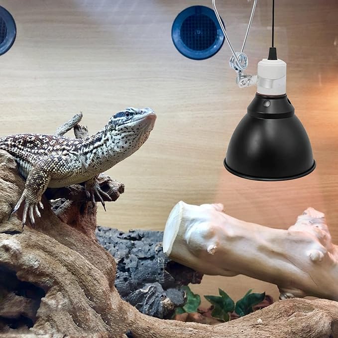 Reptile Lampshade Clip Aluminum Alloy Dome Clamp Spring Clip Lamp Holder for Pet Heat Lamp Fixture Suitable for Reptile Habitat Lighting