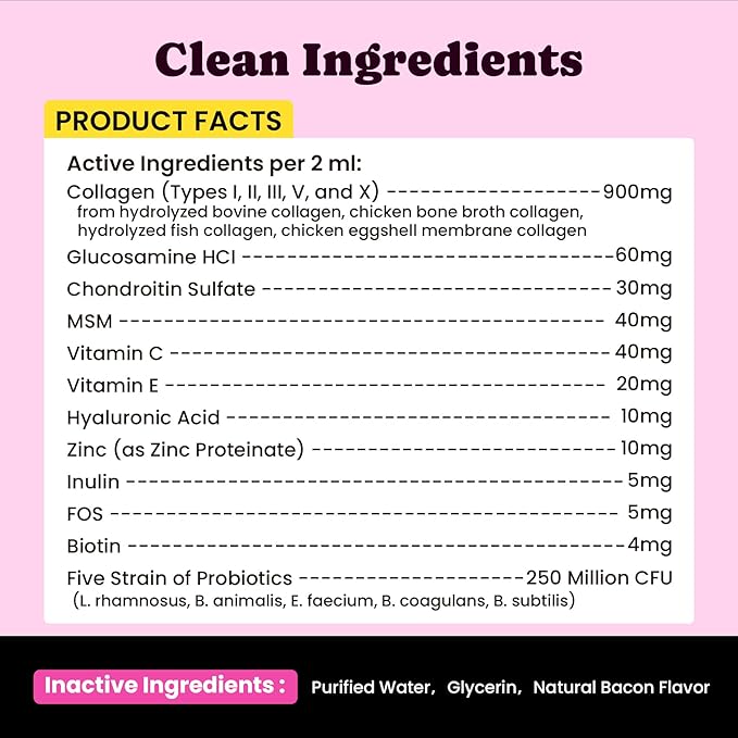 Premium Collagen for Dogs & Cats ?€? 5 Types of Grass-Fed Collagen (I, II, III, V & X), Fast Allergy & Itch Relief Dog Col??geno with MSM, Biotin & Hyaluronic Acid ?€? Supports Healthy Skin & Joints ?€?120ml
