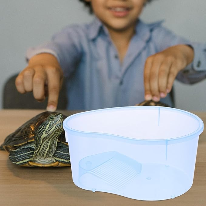 Live Fish Habitat A Size with Small Platform Lagoon-small Plastic Tank Drying No Wwamp Straw Turtle Sky Opening Cover Trees-turtle Blue Breeding