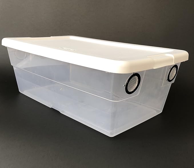 Vented Enclosure 6 Quart Vivarium 2 Vent Container for Reptiles Isopods Terrarium Set (Set of 2)