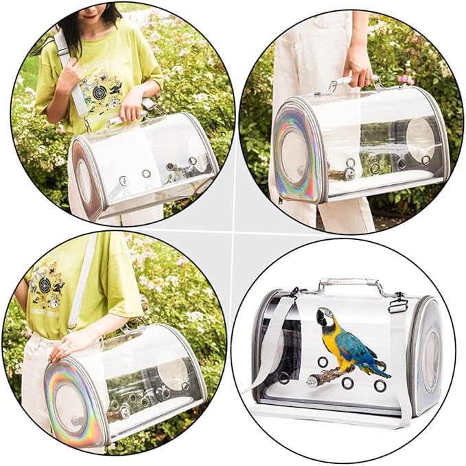 Portable Bird Walking Bag Parrot Travel Pouch Shoulder Bag Removable Strap