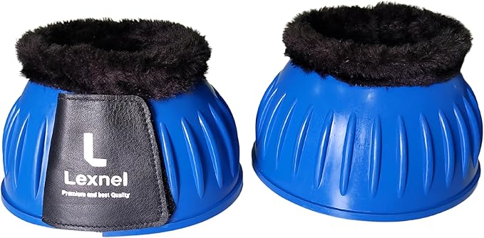 Rubber Bell Boots, Durable Bell Boots for Horse – Superior Hoof Protection and Comfort 1 Pair (Blue, Large)