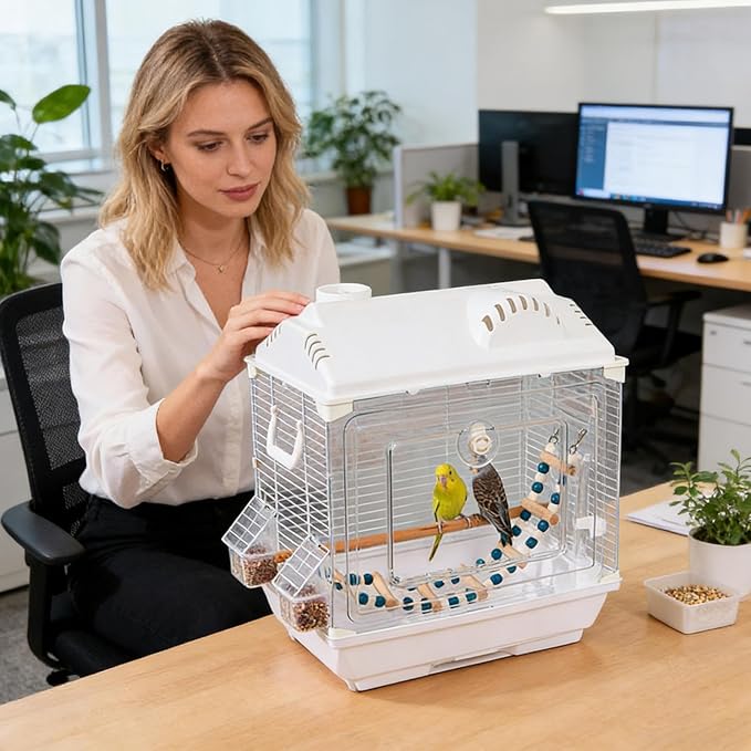 Portable Bird Cage, Escape Proof Carrier, Small Parakeet Cage with Breathable Design, Lightweight Travel Aviary, Pet Accessory with Secure Latch, Bird Housing for Cockatiel Lovebird