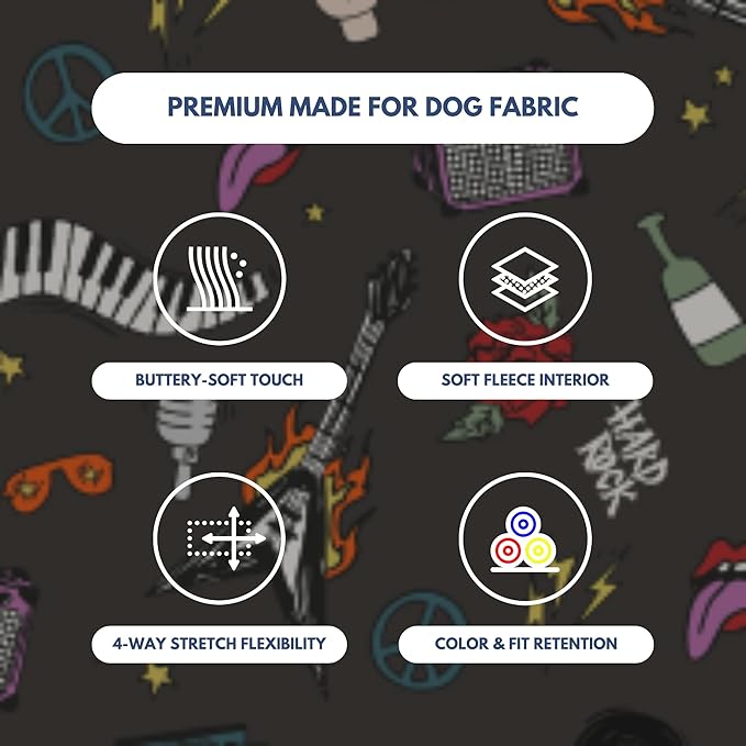 Spark Paws Dog Hoodie – Premium Dog Sweater for Small, Medium, and Large Dogs | Warm Outfits for French Bulldogs, Pitbull, Puppy, Winter Jacket Alternative - Rock and Roll -3XL