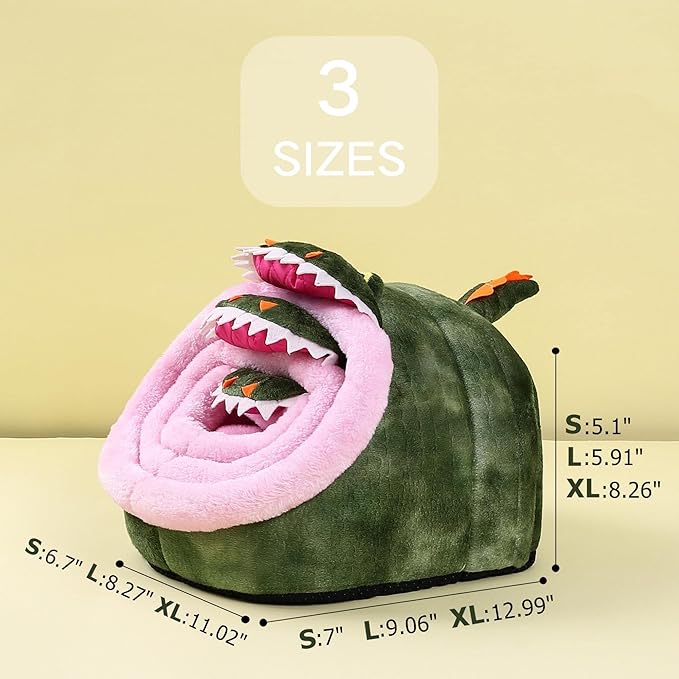 JanYoo Rat Bed Hut Guinea Pig Hideout House Small Animal Tent Accessories Rabbit Hideaway Igloo Supplies for Cages(XL,Crocodile)