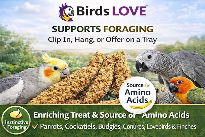 25lbs Wholesome Spray Millet for Birds β USA Grown, Harvested & Packed β 100% Natural Sun-Dried Millet Clusters β for Parakeets, Cockatiels, Conures, Budgies, Finches & All Parrots