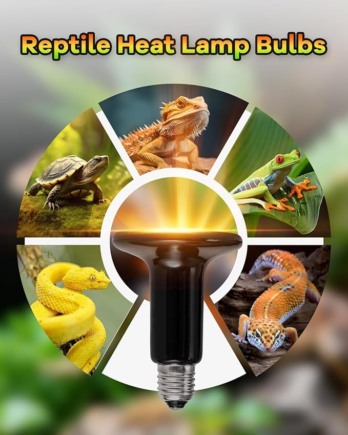Ceramic Heat Emitter, 2 Pack 150W Reptile Heat Lamp, Heat Lamp Bulbs for Reptiles, Amphibian, Chicken, Dog, Cat, Snake, Chicken
