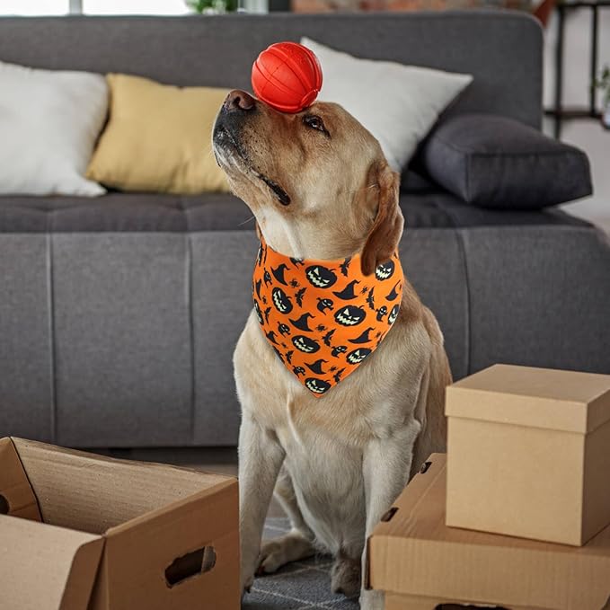 Halloween Dog Bandana -1 Pack, Premium Durable Triangle Reversible Dog Scarf, Adjustable Puppy Bandana Bib Handkerchief for Girl or Boy Small XS Dogs Cats