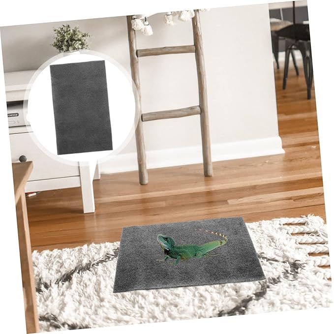 Totority 2pcs Wear-Resistant Reptile Mat for Household Tortoise and Snakes Gray Moisture Absorbing Bedding Convenient Terrarium Use