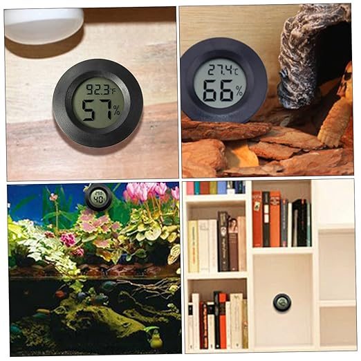 7Pcs Mini Digital Thermometer Hygrometer for Reptile Tanks Humidity with LCD Display for Bearded Dragons Leopards and Snakes Compact and Use